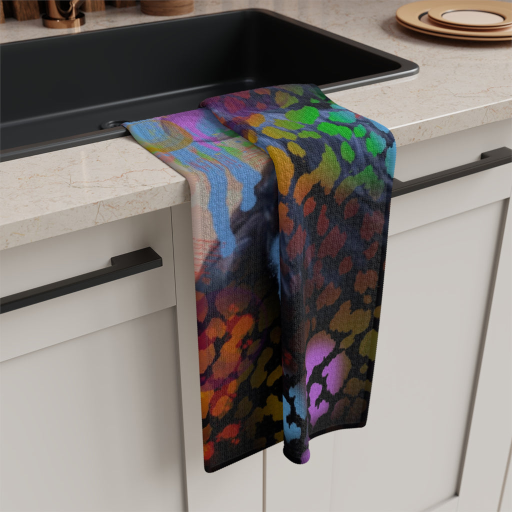 Colorful Raven Microfiber Tea Towel