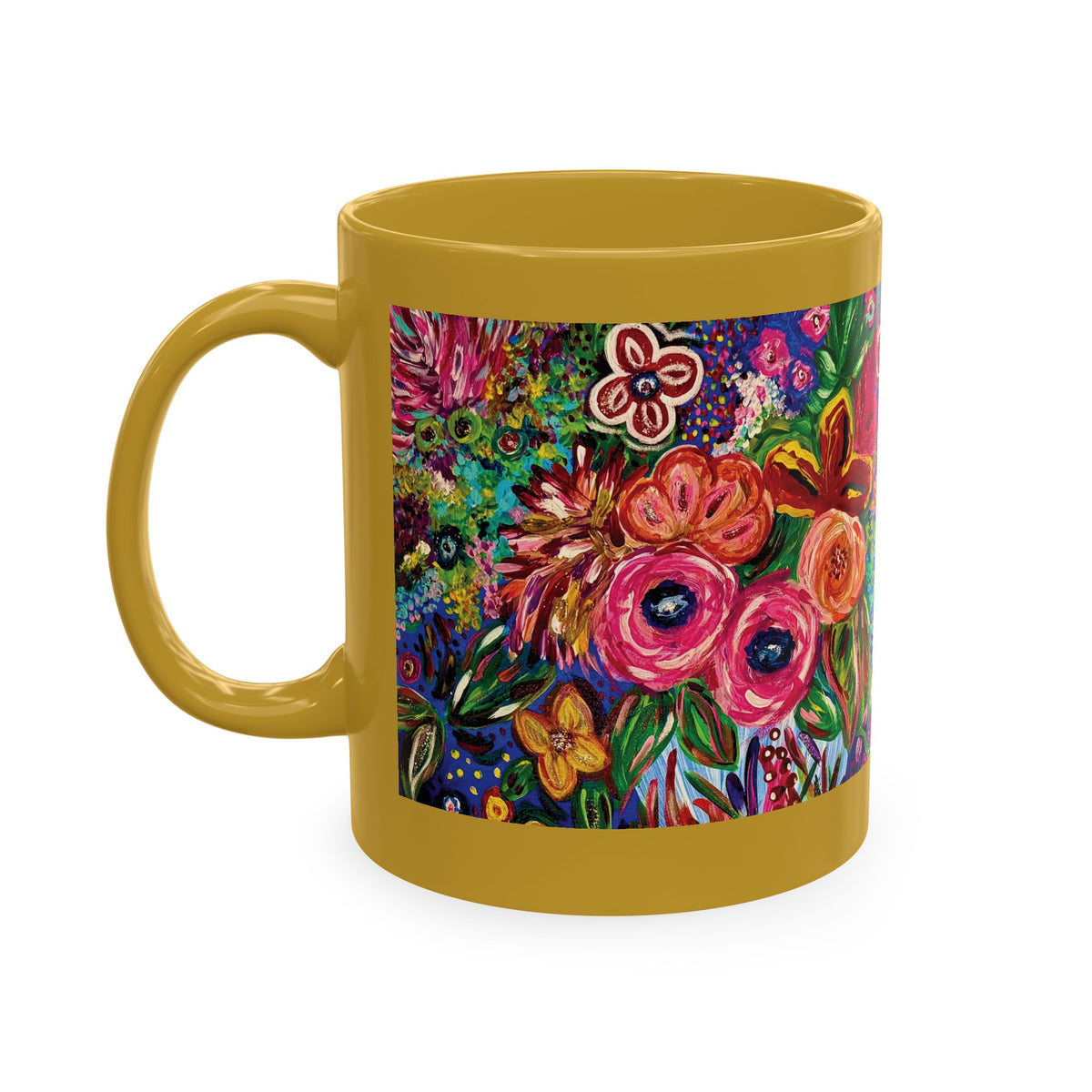 Vibrant Floral Garden Art Coffee Cup