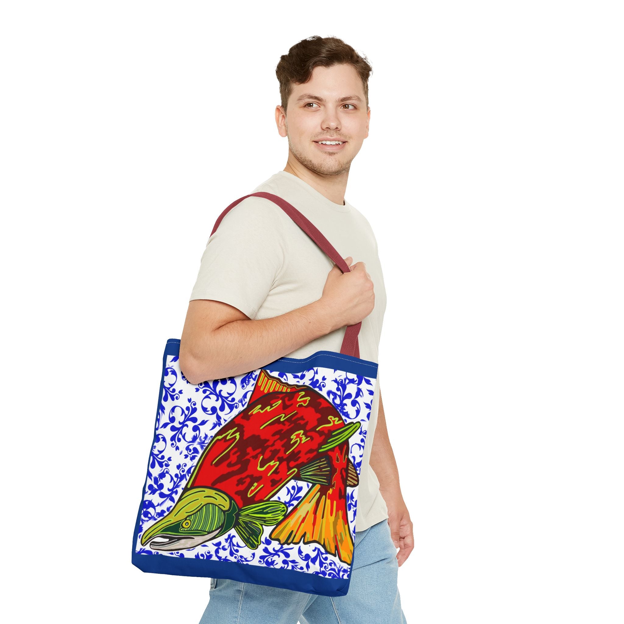 Vibrant Fish Design Tote Bag - Stylish & Functional Carryall