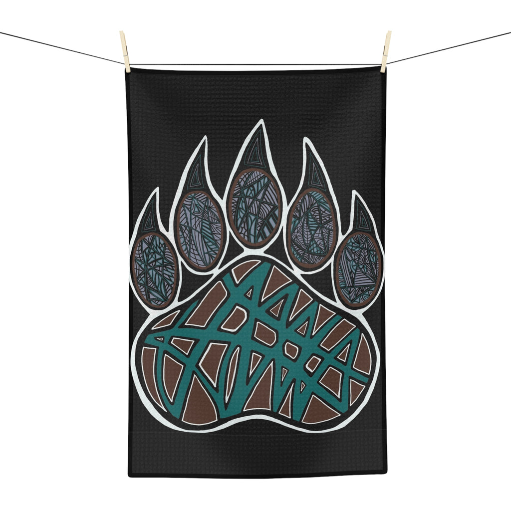 Black Geometric Bear Paw Print