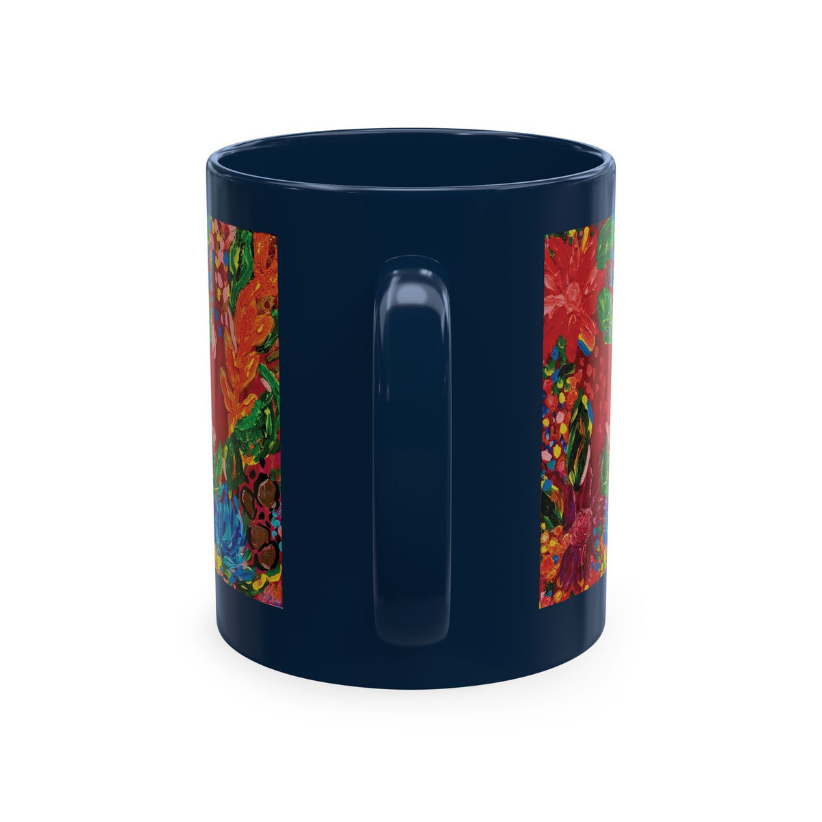 Floral Fiesta Ceramic Mug — Colorful Garden Art Coffee Cup