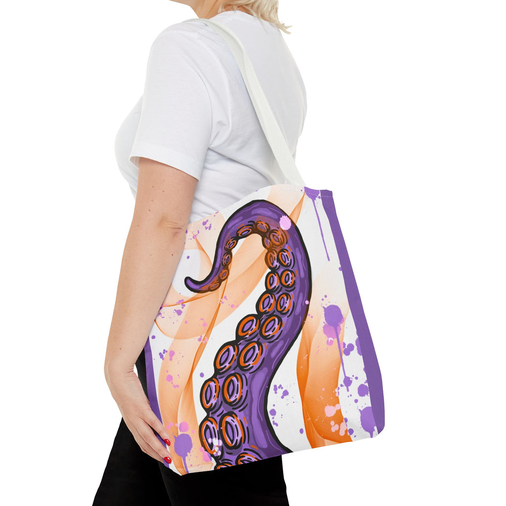 Vibrant Tentacle Art Tote Bag - Unique Purple Design for Ocean Lovers