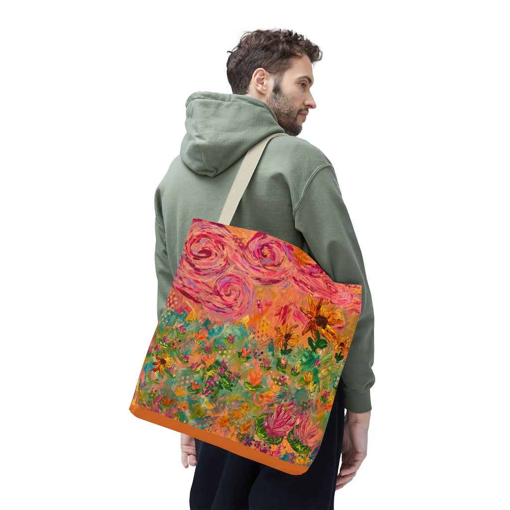 Floral Art Tote Bag — Colorful Impressionist Garden Print