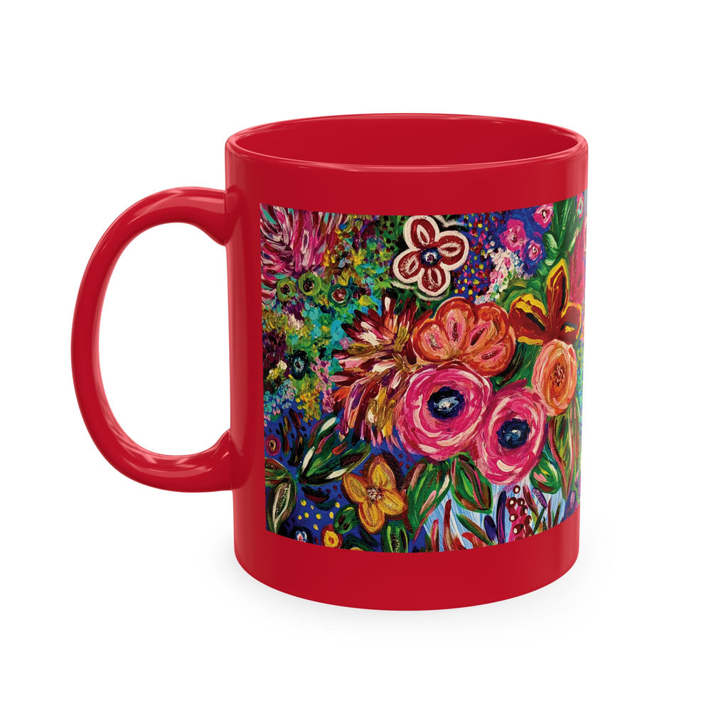 Vibrant Floral Garden Art Coffee Cup