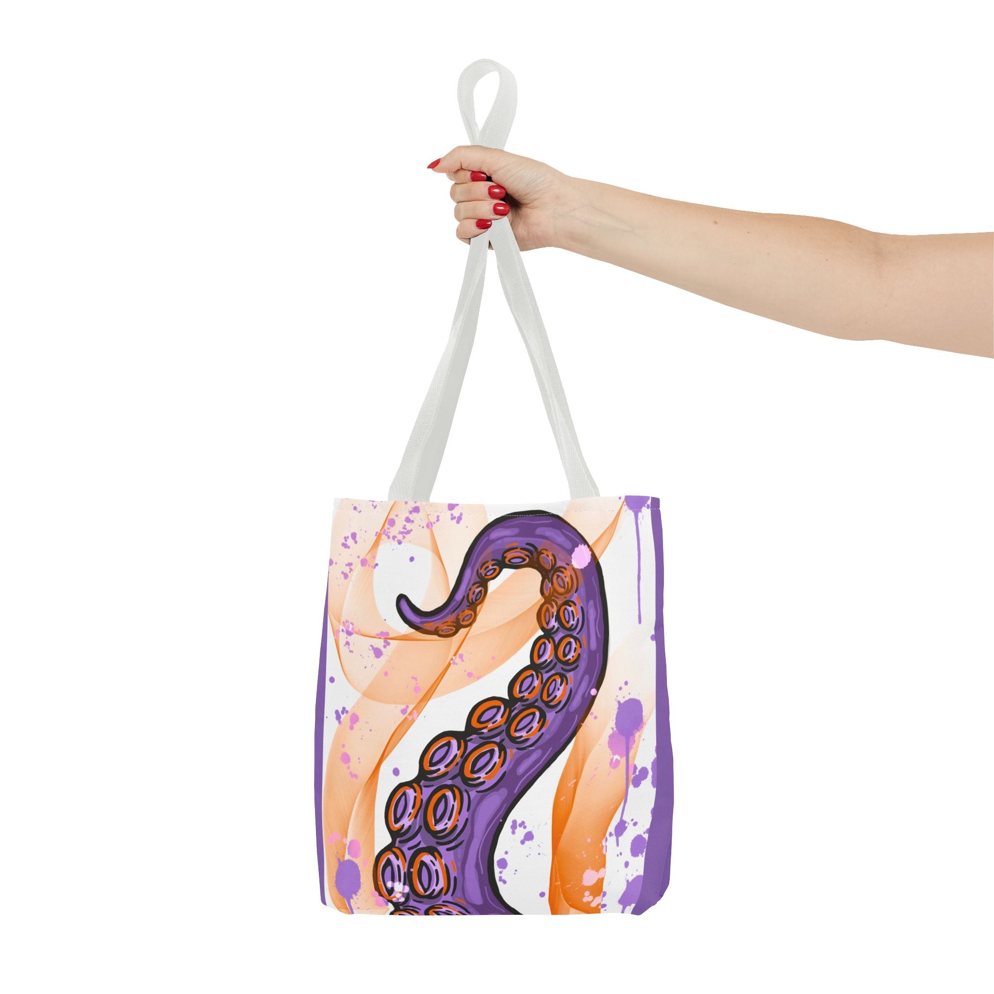 Vibrant Tentacle Art Tote Bag - Unique Purple Design for Ocean Lovers