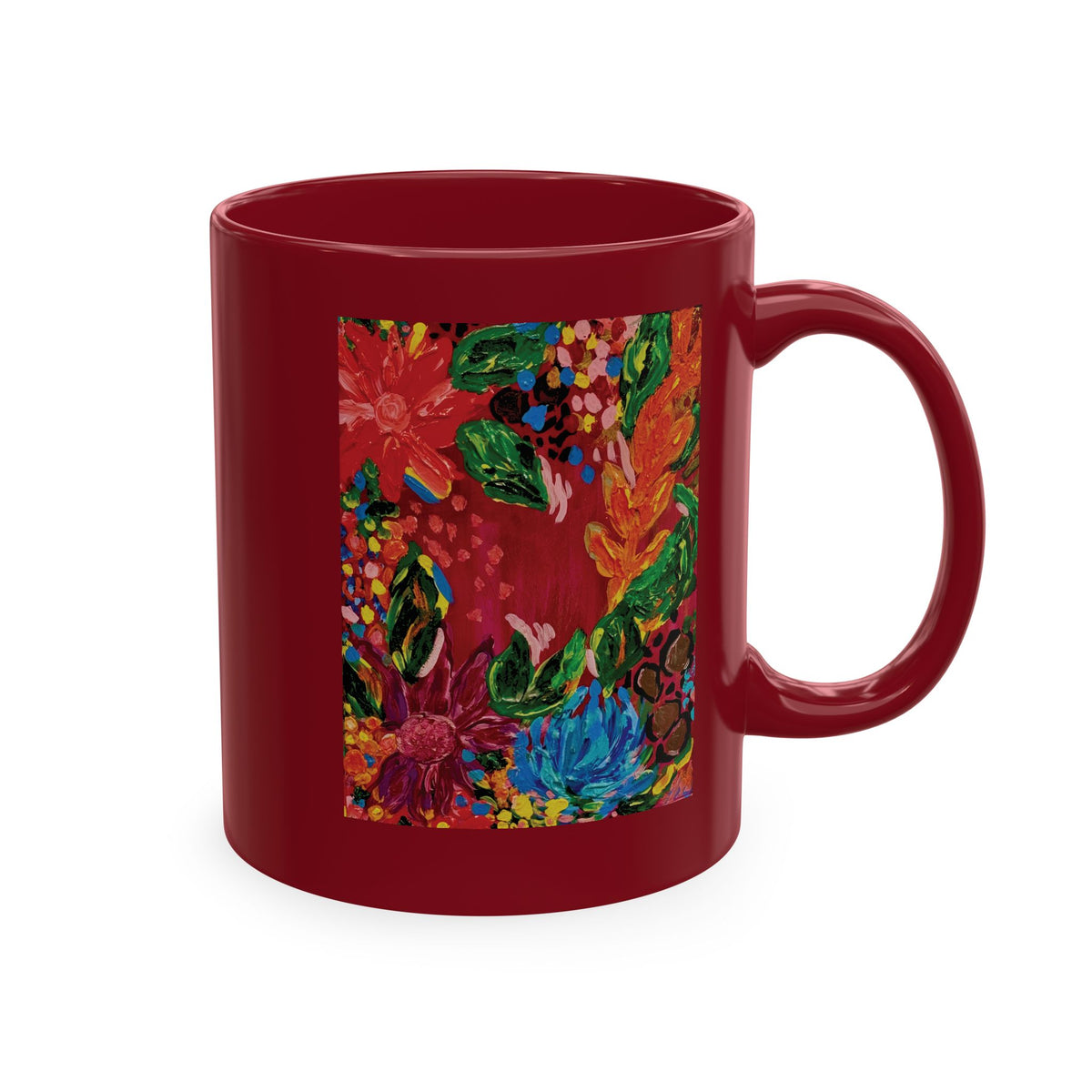 Floral Fiesta Ceramic Mug — Colorful Garden Art Coffee Cup
