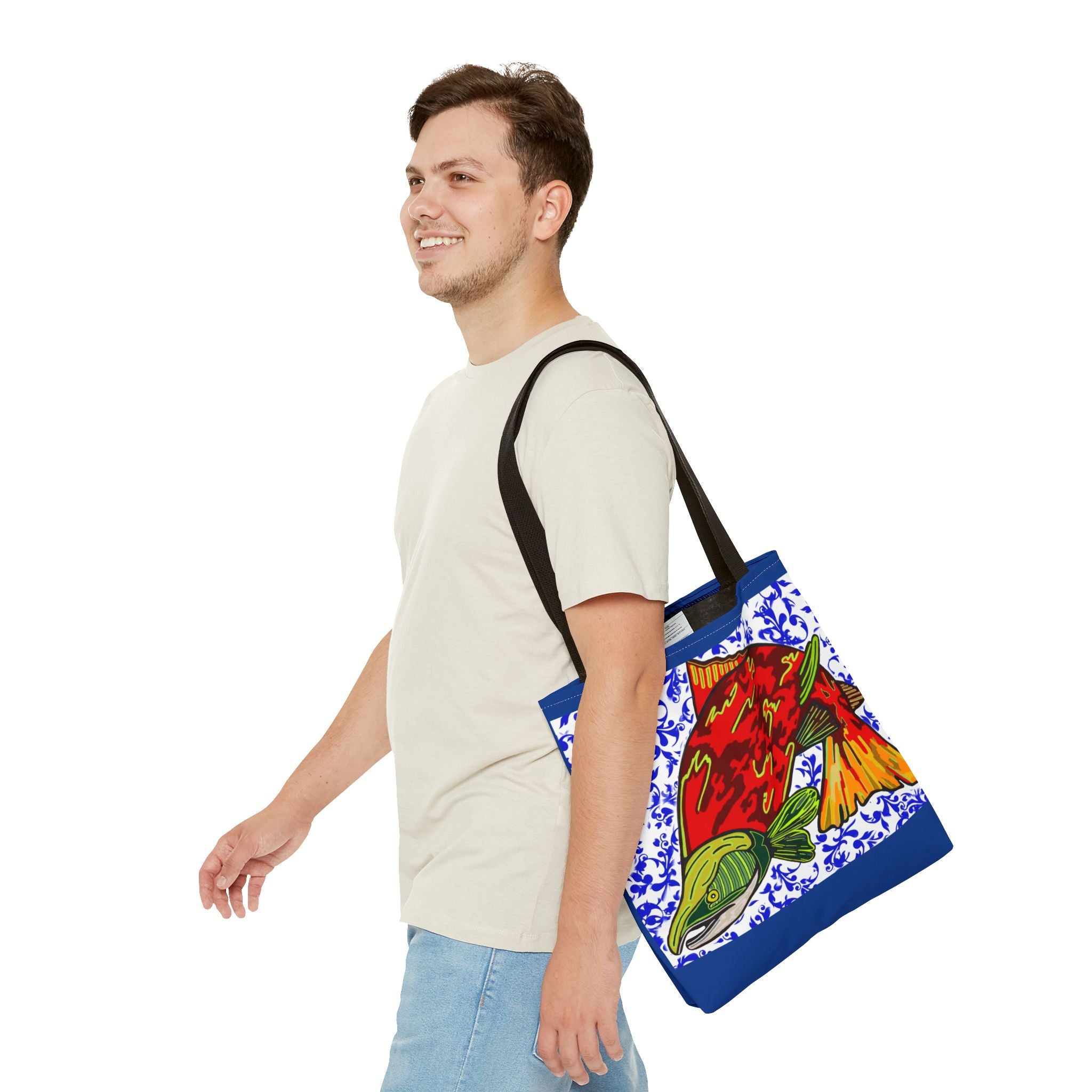Vibrant Fish Design Tote Bag - Stylish & Functional Carryall
