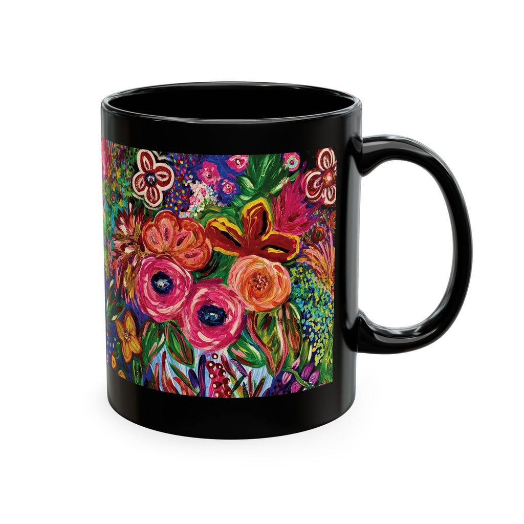 Vibrant Floral Garden Art Coffee Cup