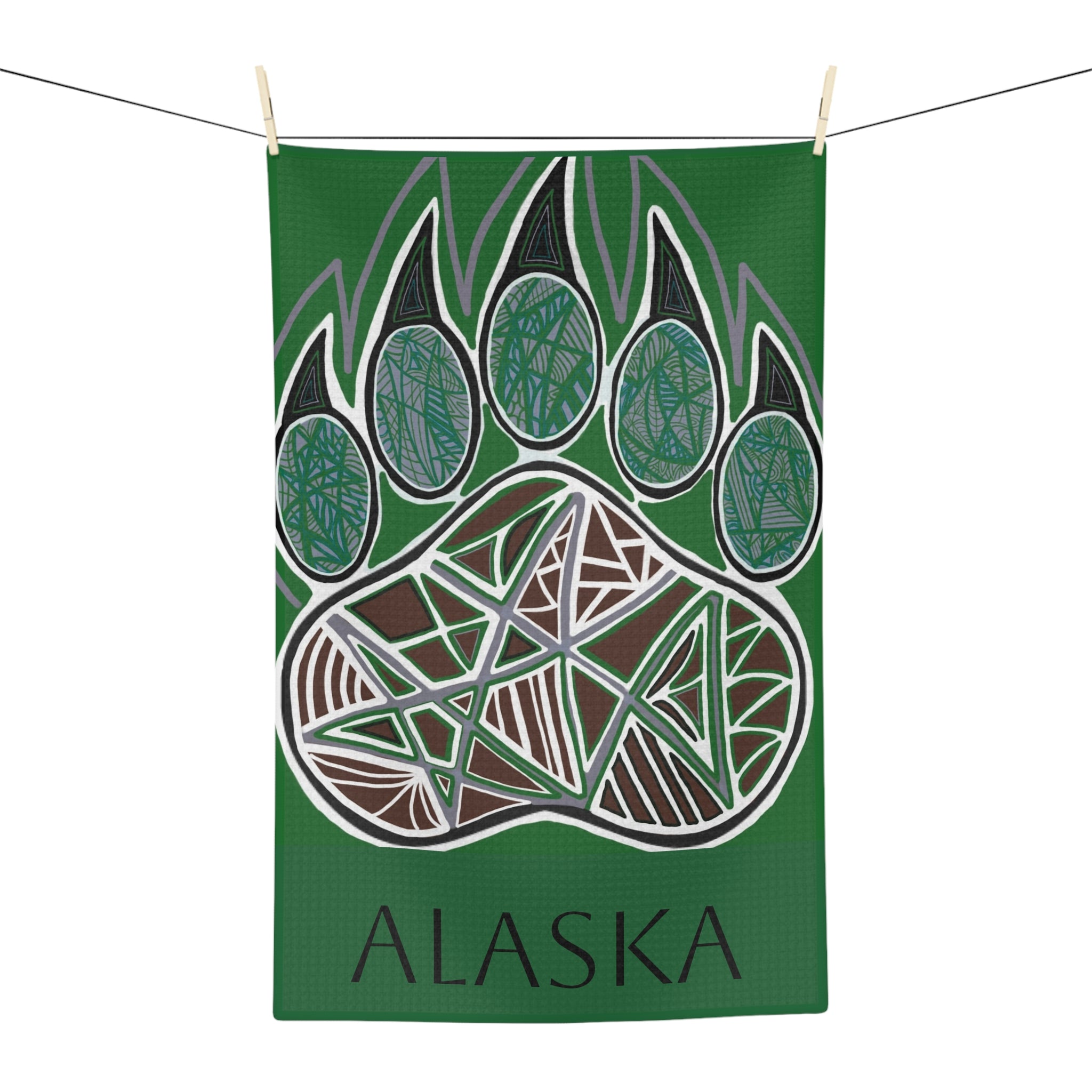 Alaska Bear Paw Microfiber Tea Towel