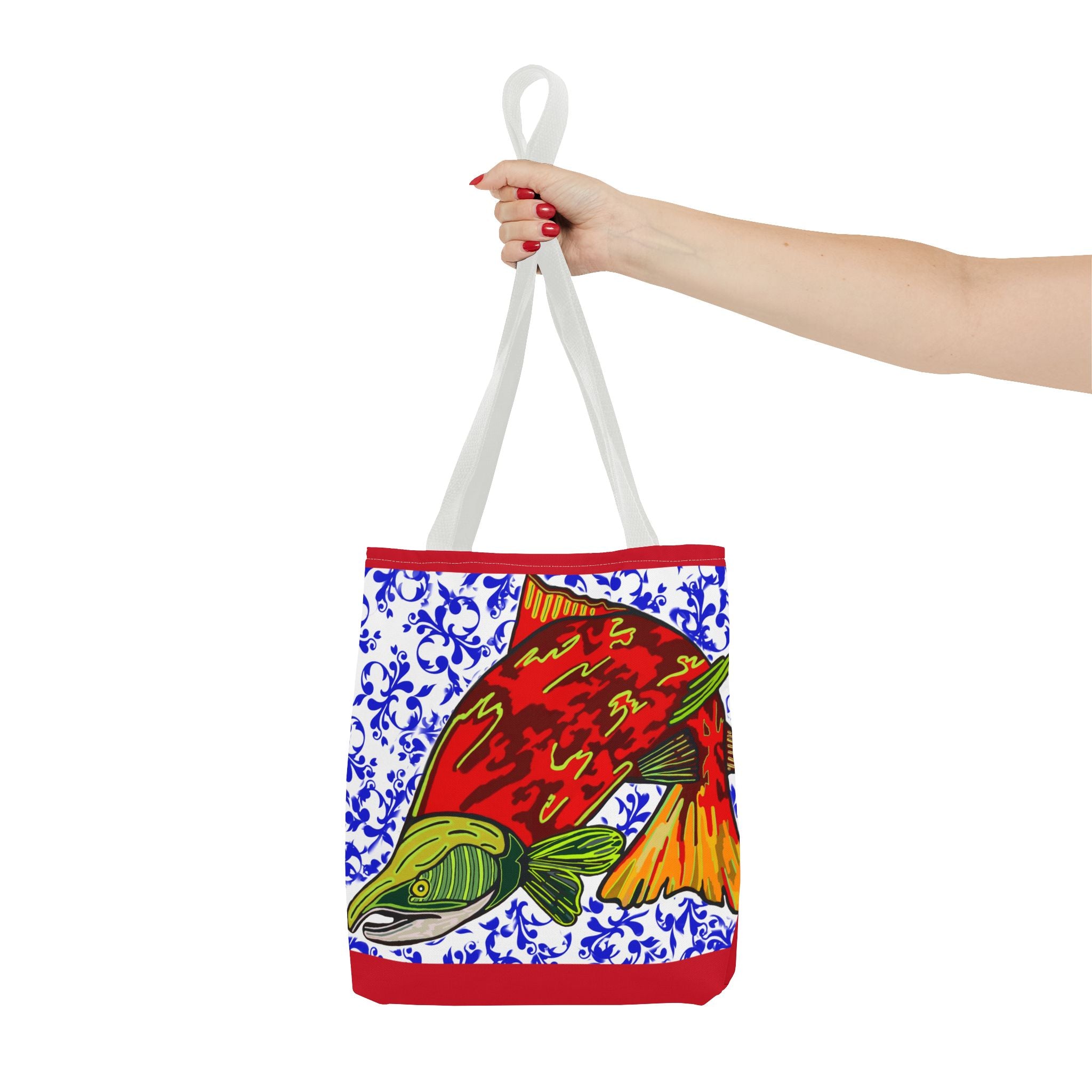 Salmon Art Tote Bag -  For Fishing Lovers Enthusiasts
