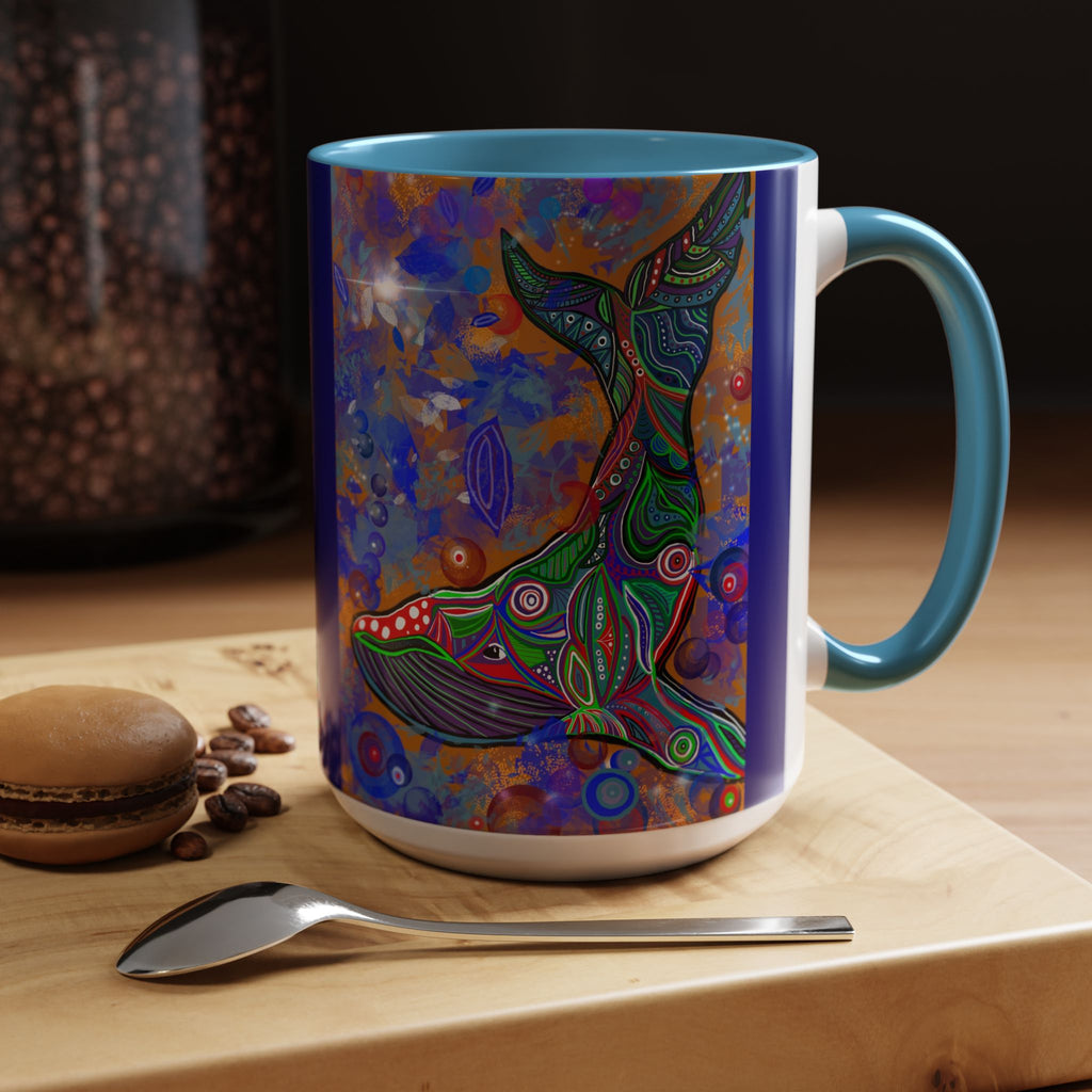Colorful Whale Accent Coffee Mug