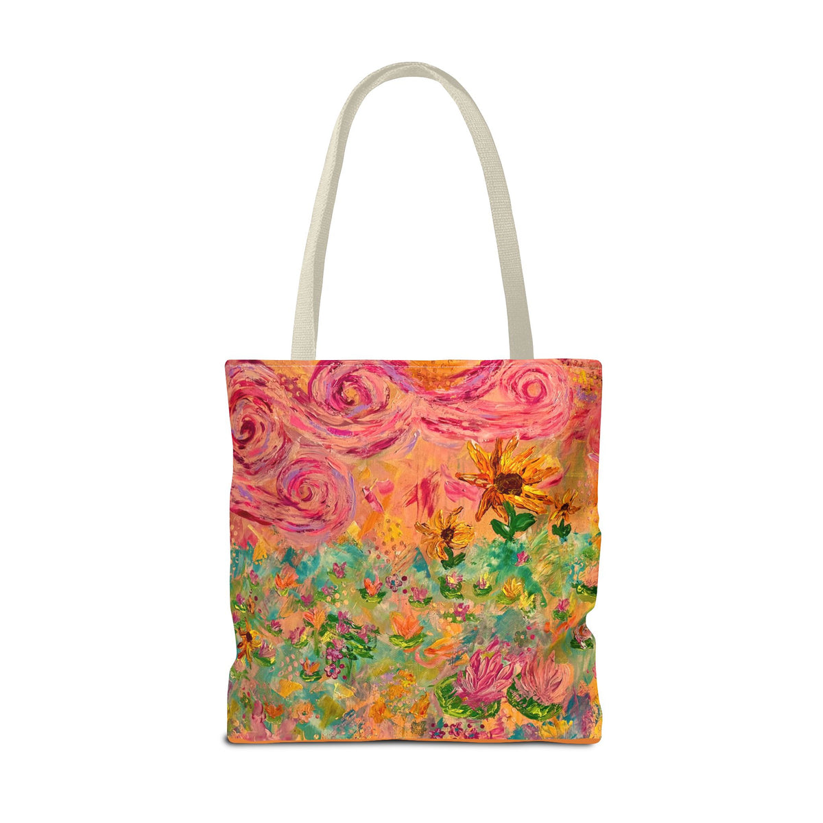 Floral Art Tote Bag — Colorful Impressionist Garden Print