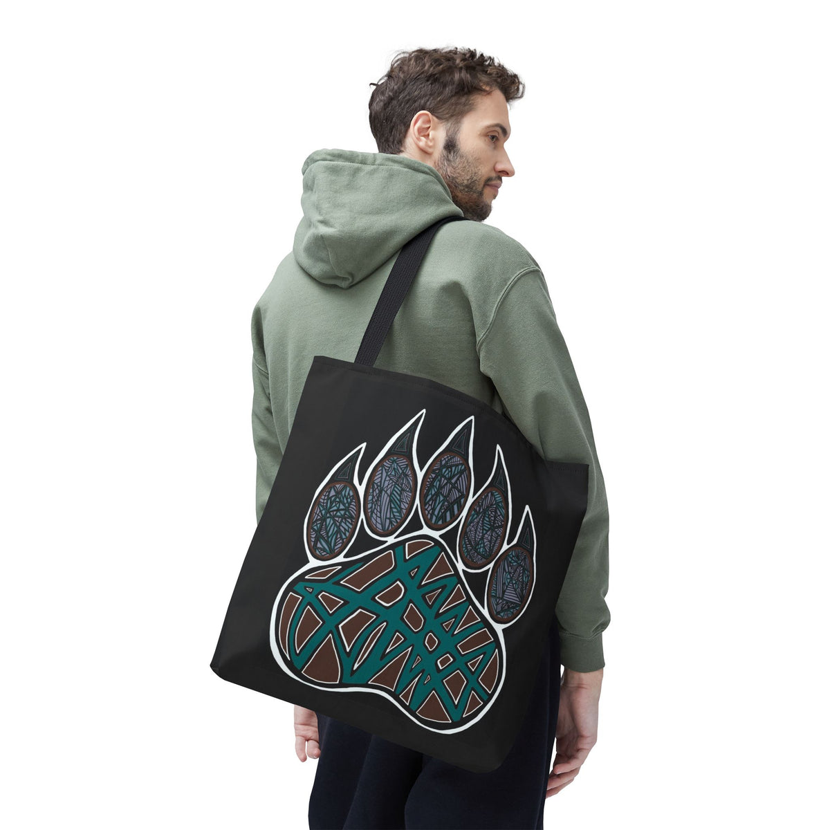Bear Paw Abstract Art Tote Bag