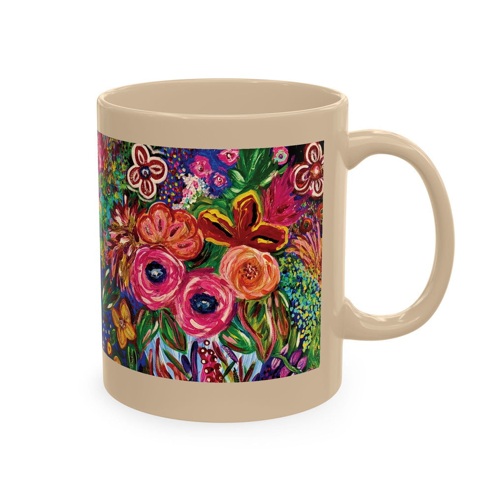 Vibrant Floral Garden Art Coffee Cup