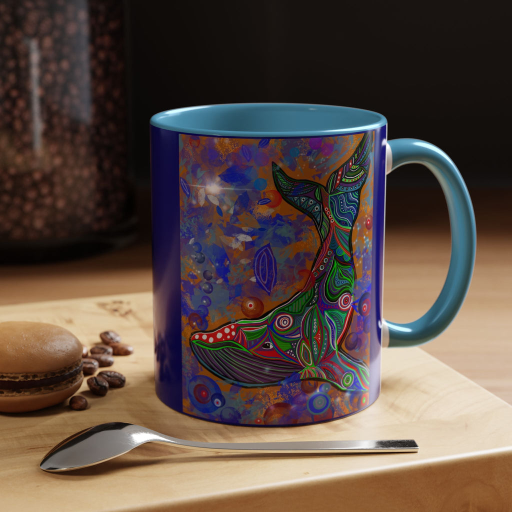 Colorful Whale Accent Coffee Mug