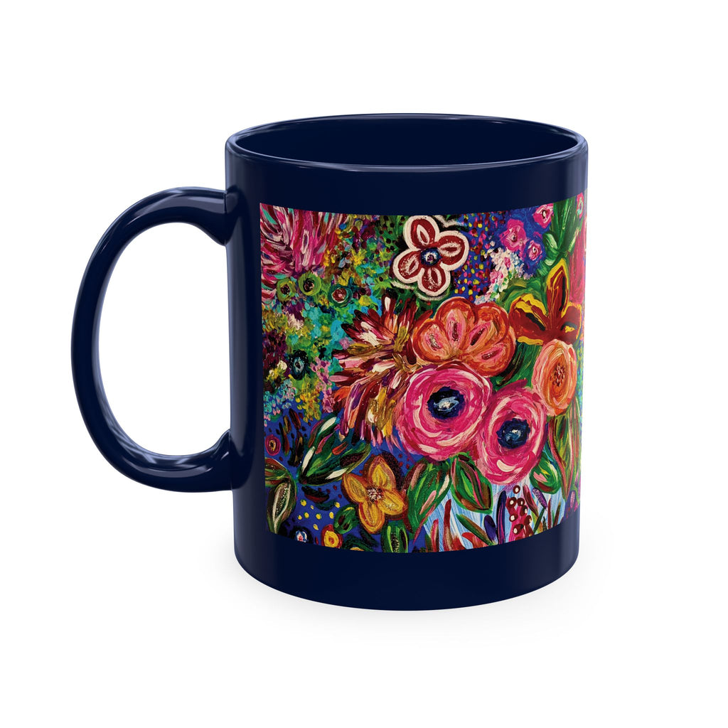 Vibrant Floral Garden Art Coffee Cup