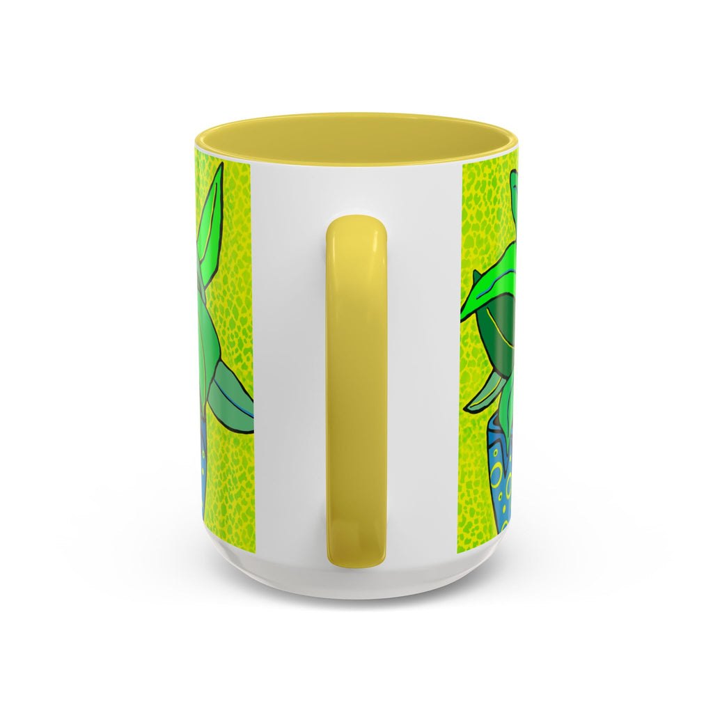 Green Potted Plant Ceramic Mug — Colorful Botanical Coffee Cup (11oz/15oz)