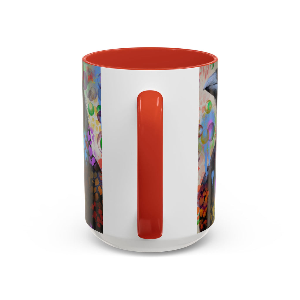 Crow Art Coffee Mug — Colorful Raven Accent Mug (11/15oz)