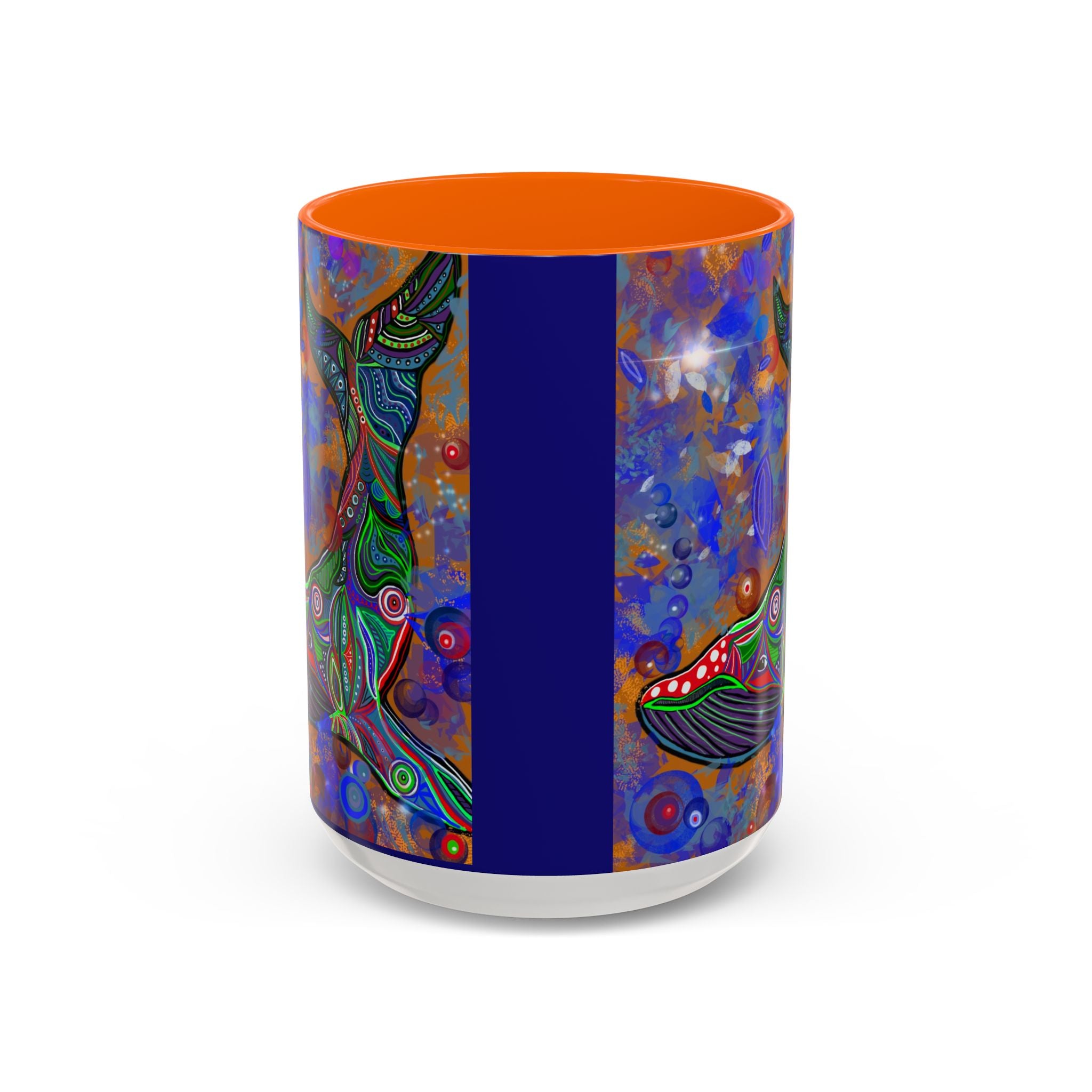 Colorful Whale Accent Coffee Mug
