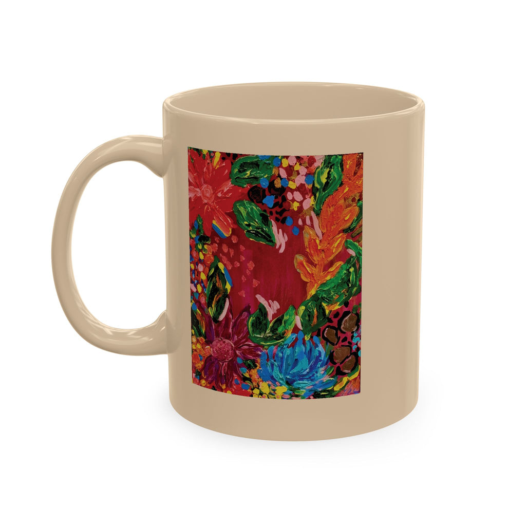 Floral Fiesta Ceramic Mug — Colorful Garden Art Coffee Cup