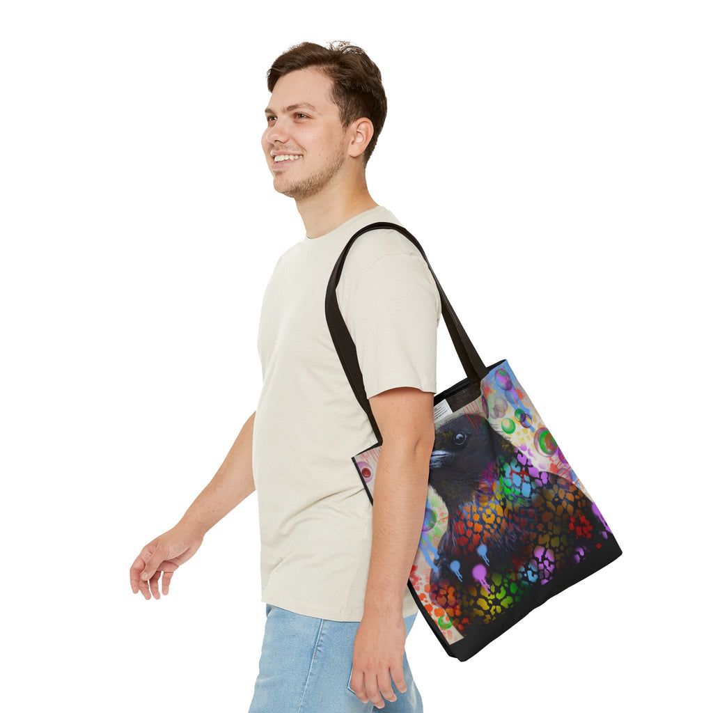 Colorful Raven Tote Bag - Stylish Artful Design for Nature Enthusiasts