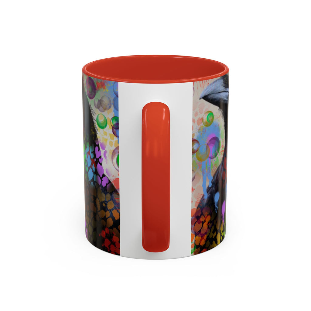 Crow Art Coffee Mug — Colorful Raven Accent Mug (11/15oz)