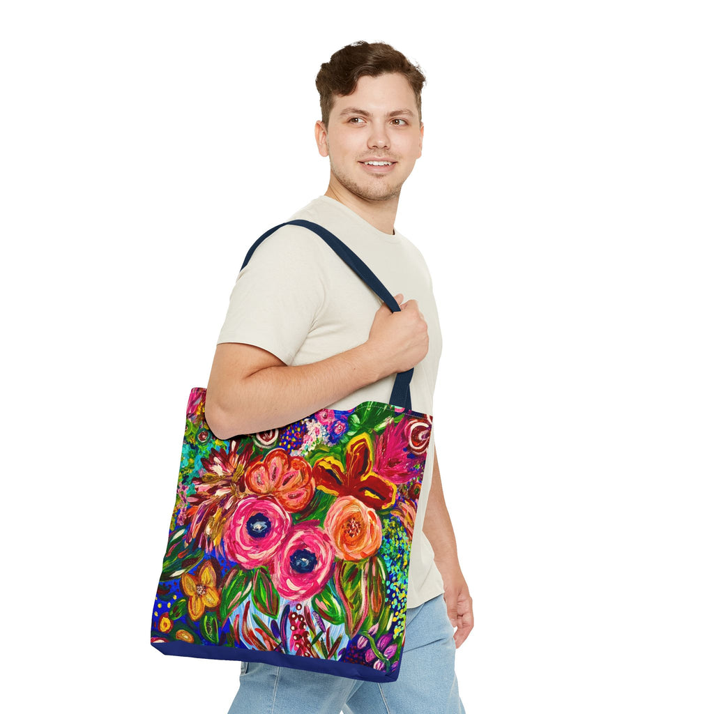 Floral Burst Tote Bag – Colorful Hand-Painted Garden Print AOP