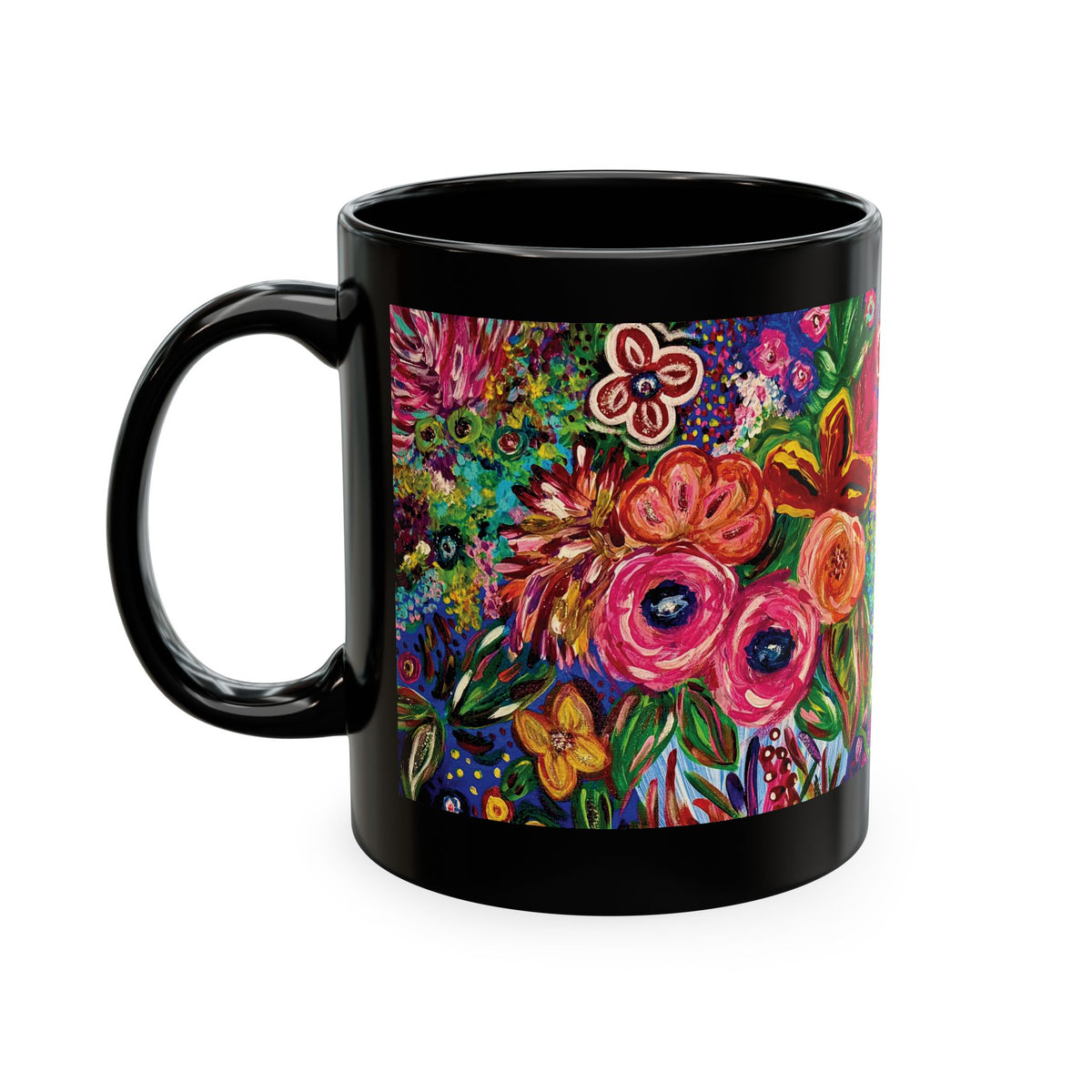 Vibrant Floral Garden Art Coffee Cup