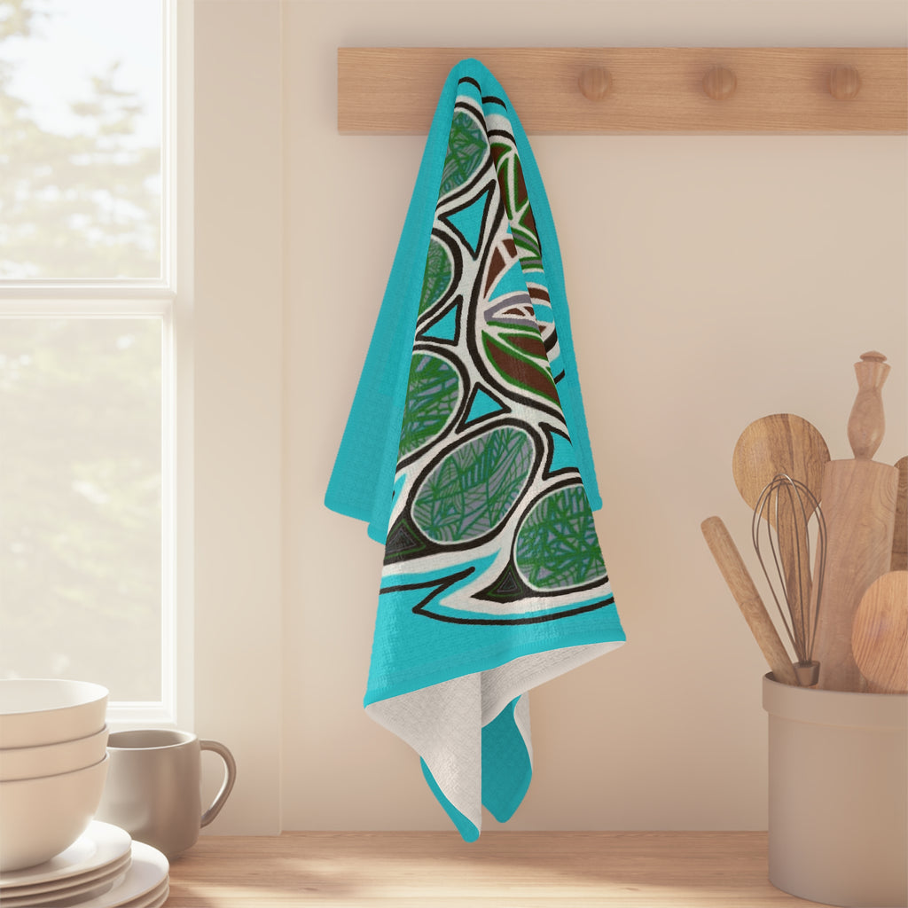 Turquoise Bear Paw Microfiber Tea Towel