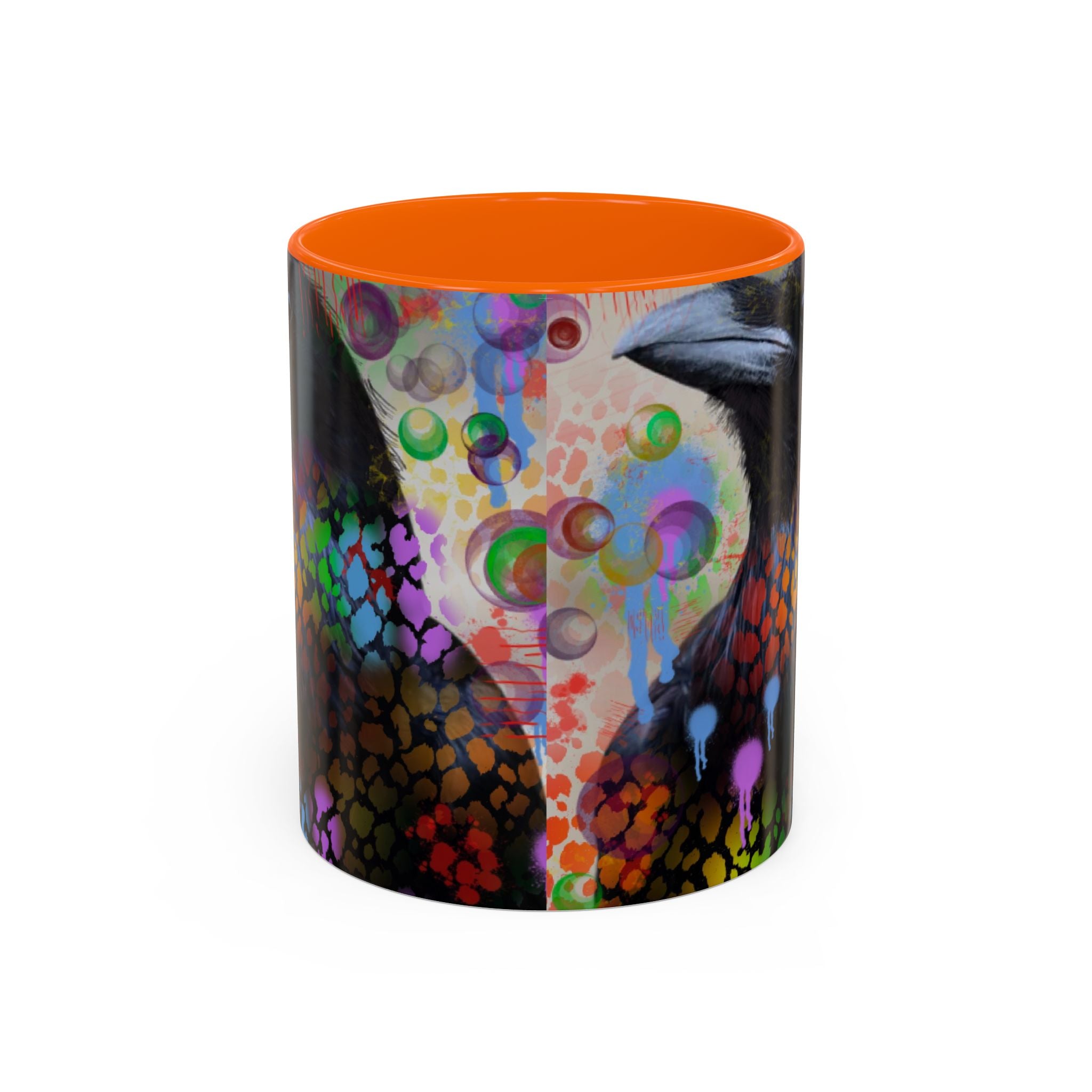 Crow Art Coffee Mug — Colorful Raven Accent Mug (11/15oz)