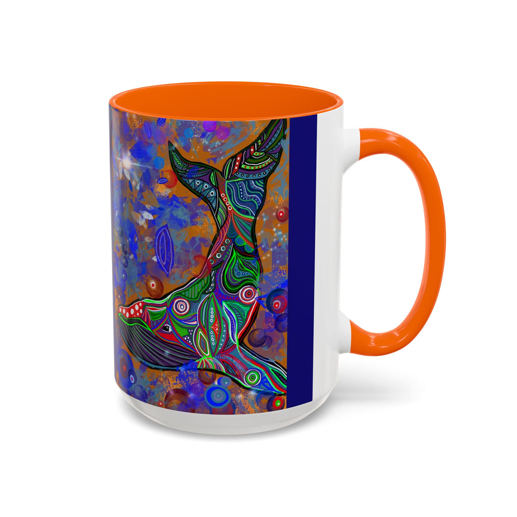 Colorful Whale Accent Coffee Mug