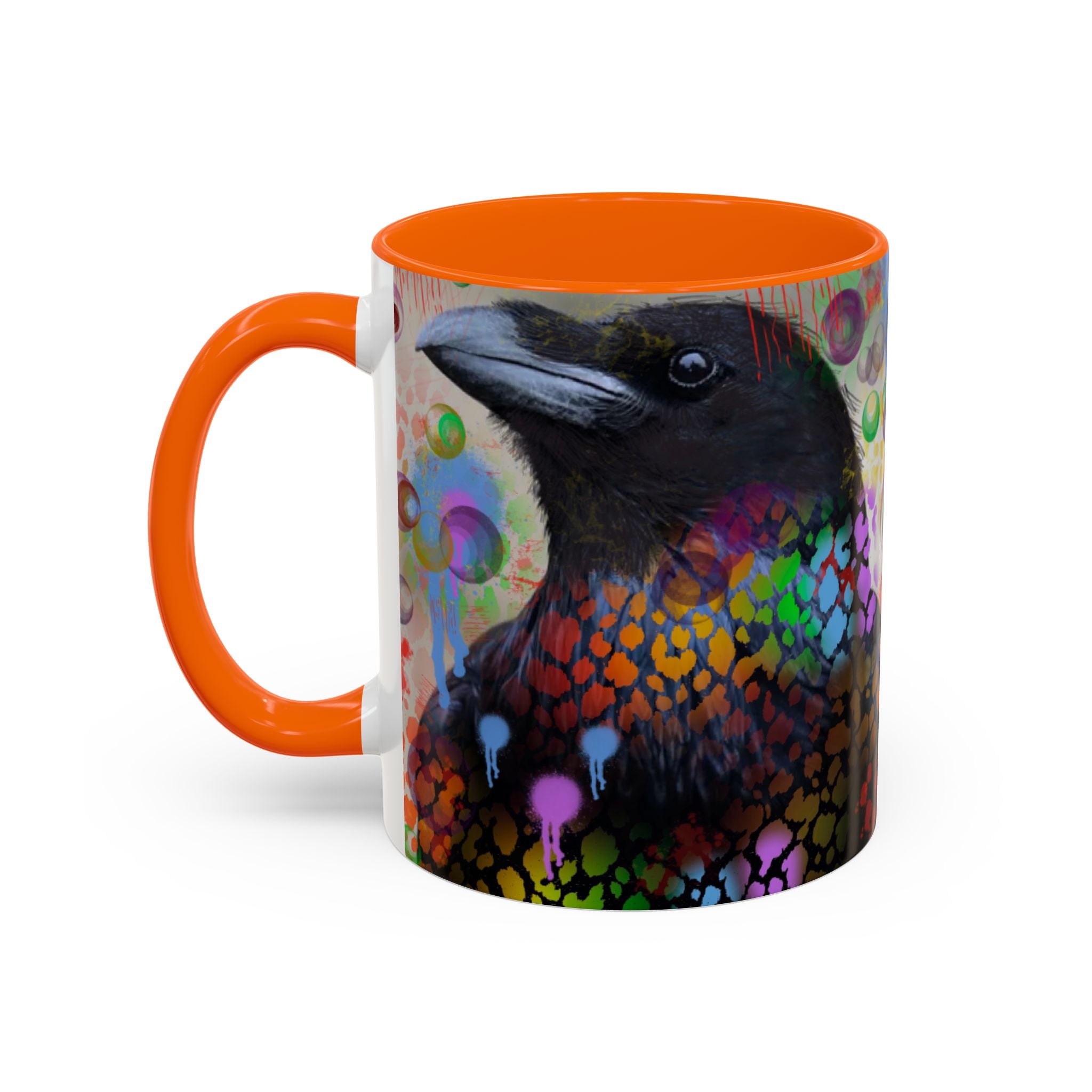 Crow Art Coffee Mug — Colorful Raven Accent Mug (11/15oz)