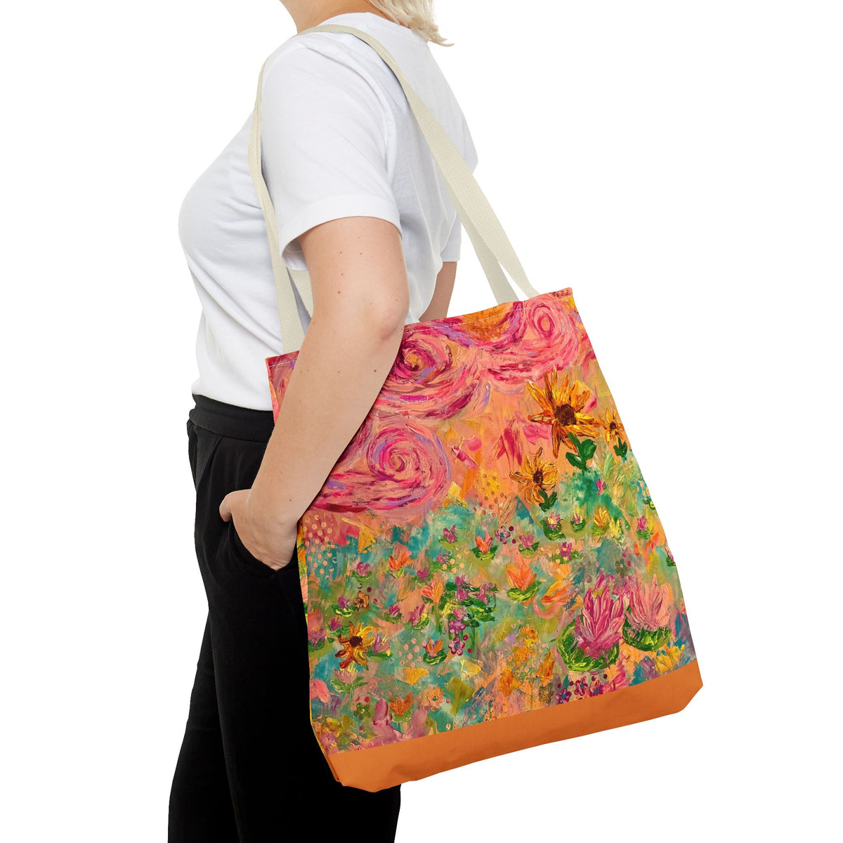 Floral Art Tote Bag — Colorful Impressionist Garden Print