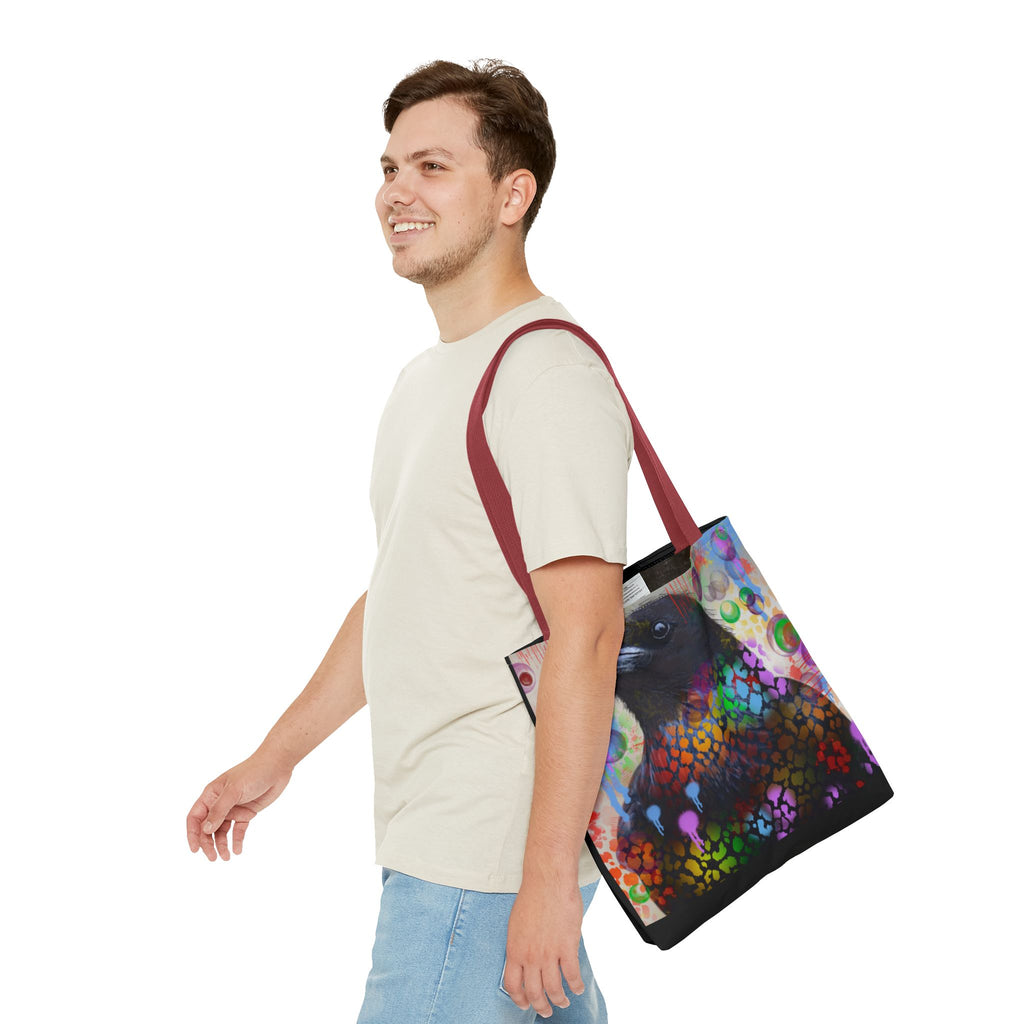 Colorful Raven Tote Bag - Stylish Artful Design for Nature Enthusiasts