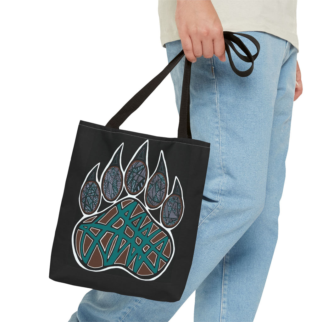 Bear Paw Abstract Art Tote Bag