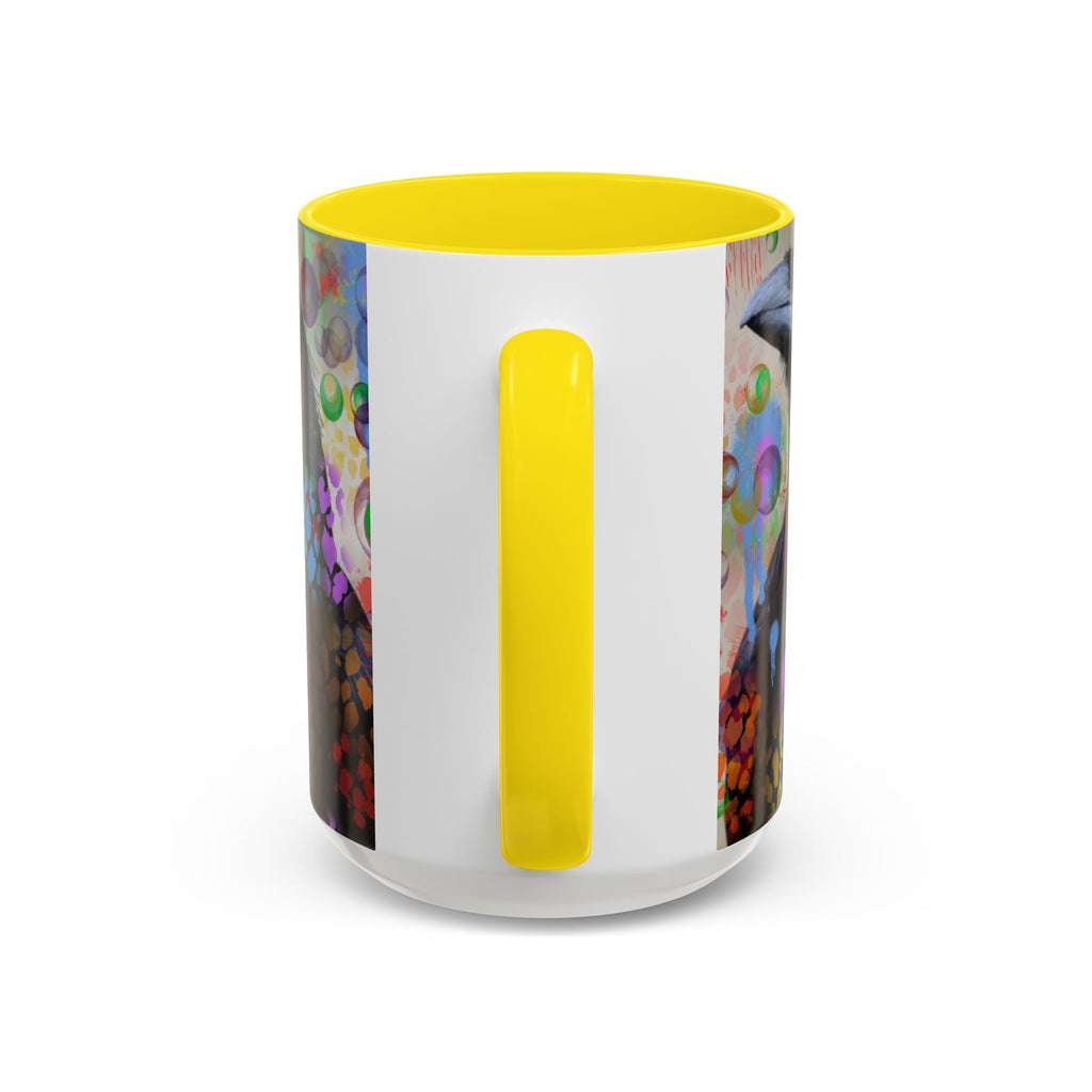 Crow Art Coffee Mug — Colorful Raven Accent Mug (11/15oz)