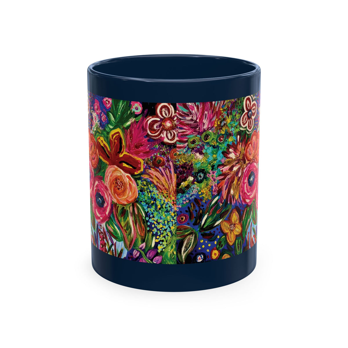 Vibrant Floral Garden Art Coffee Cup