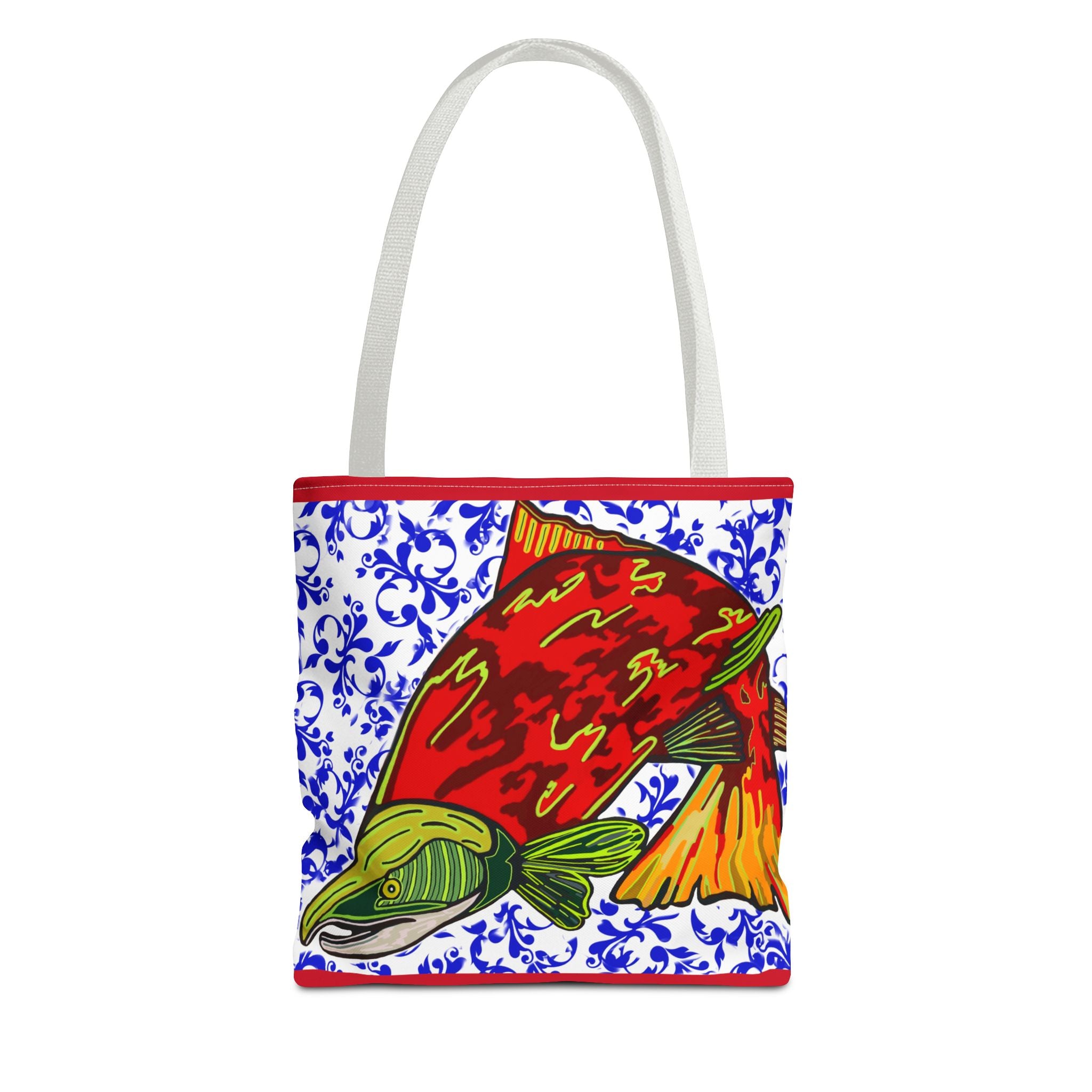 Salmon Art Tote Bag -  For Fishing Lovers Enthusiasts