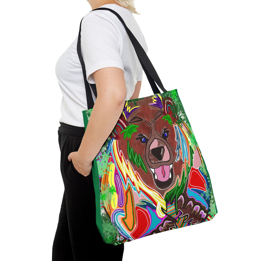 Colorful Bear Graphic Tote Bag - Eco-Friendly and Stylish