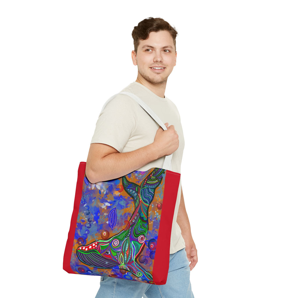 Colorful Whale Art Tote Bag - Eco-Friendly & Stylish Beach Accessory