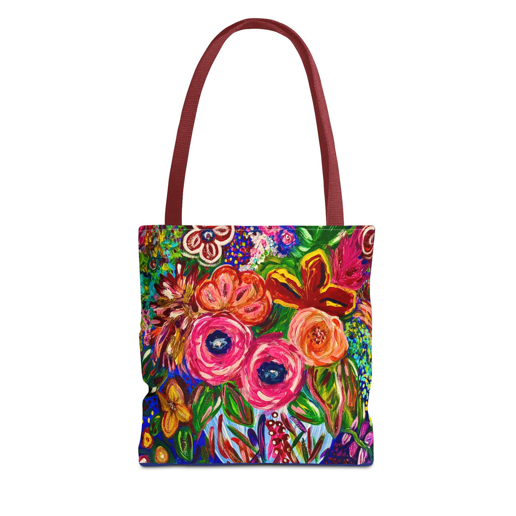 Floral Burst Tote Bag – Colorful Hand-Painted Garden Print AOP