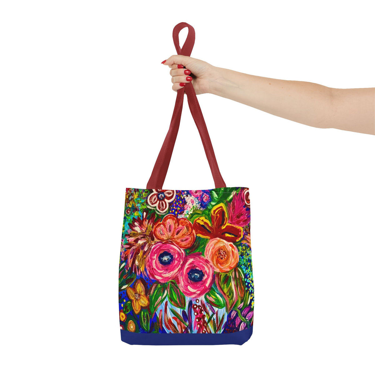 Floral Burst Tote Bag – Colorful Hand-Painted Garden Print AOP