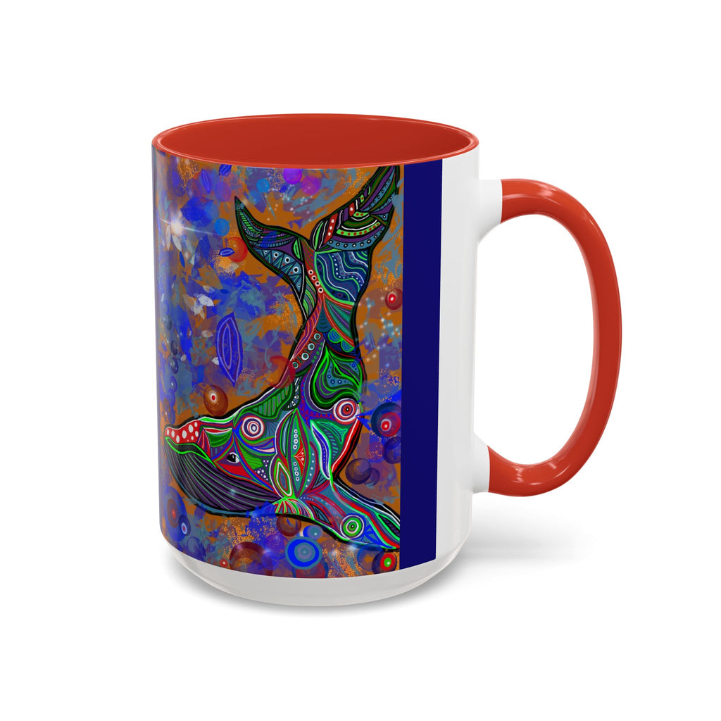 Colorful Whale Accent Coffee Mug