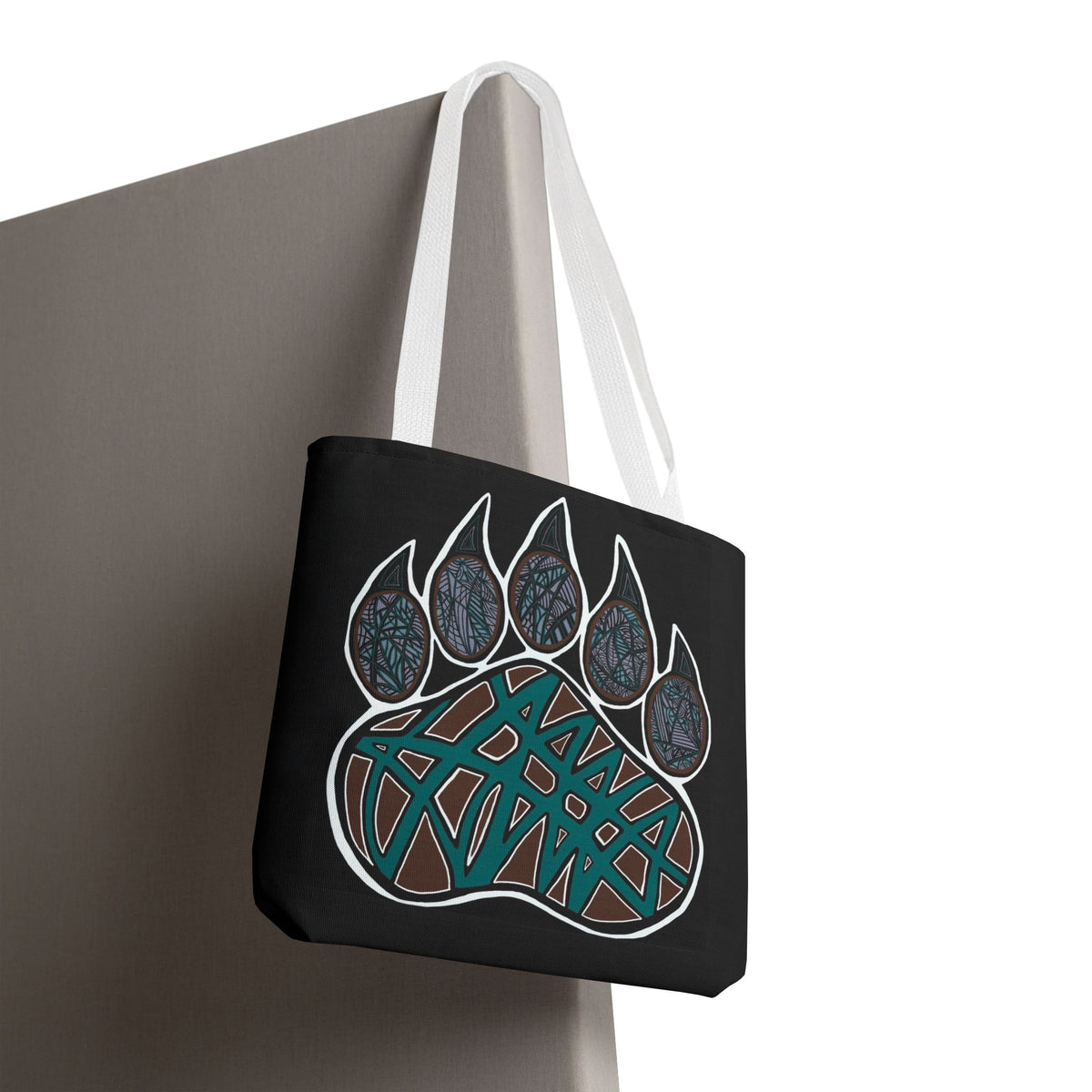 Bear Paw Abstract Art Tote Bag