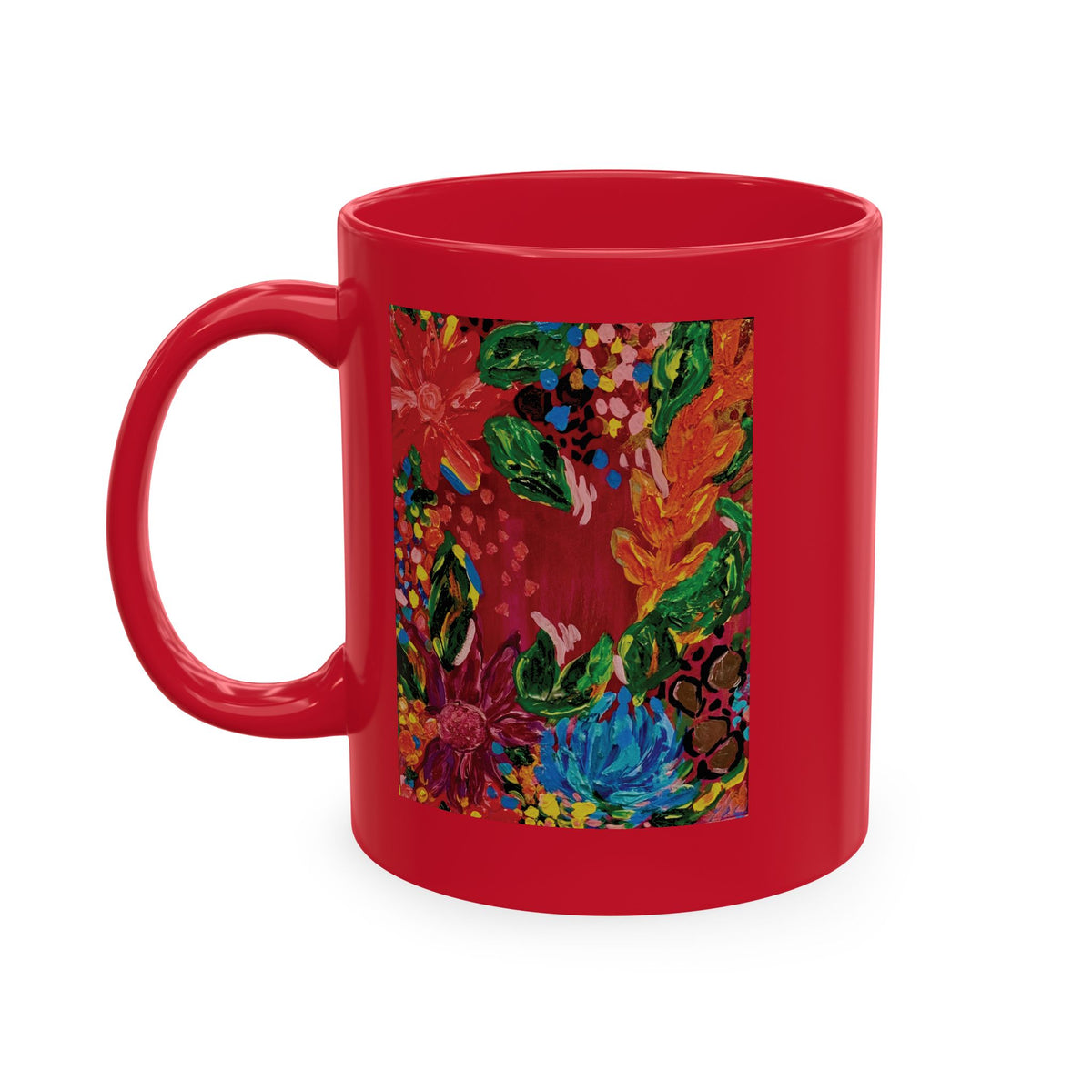Floral Fiesta Ceramic Mug — Colorful Garden Art Coffee Cup