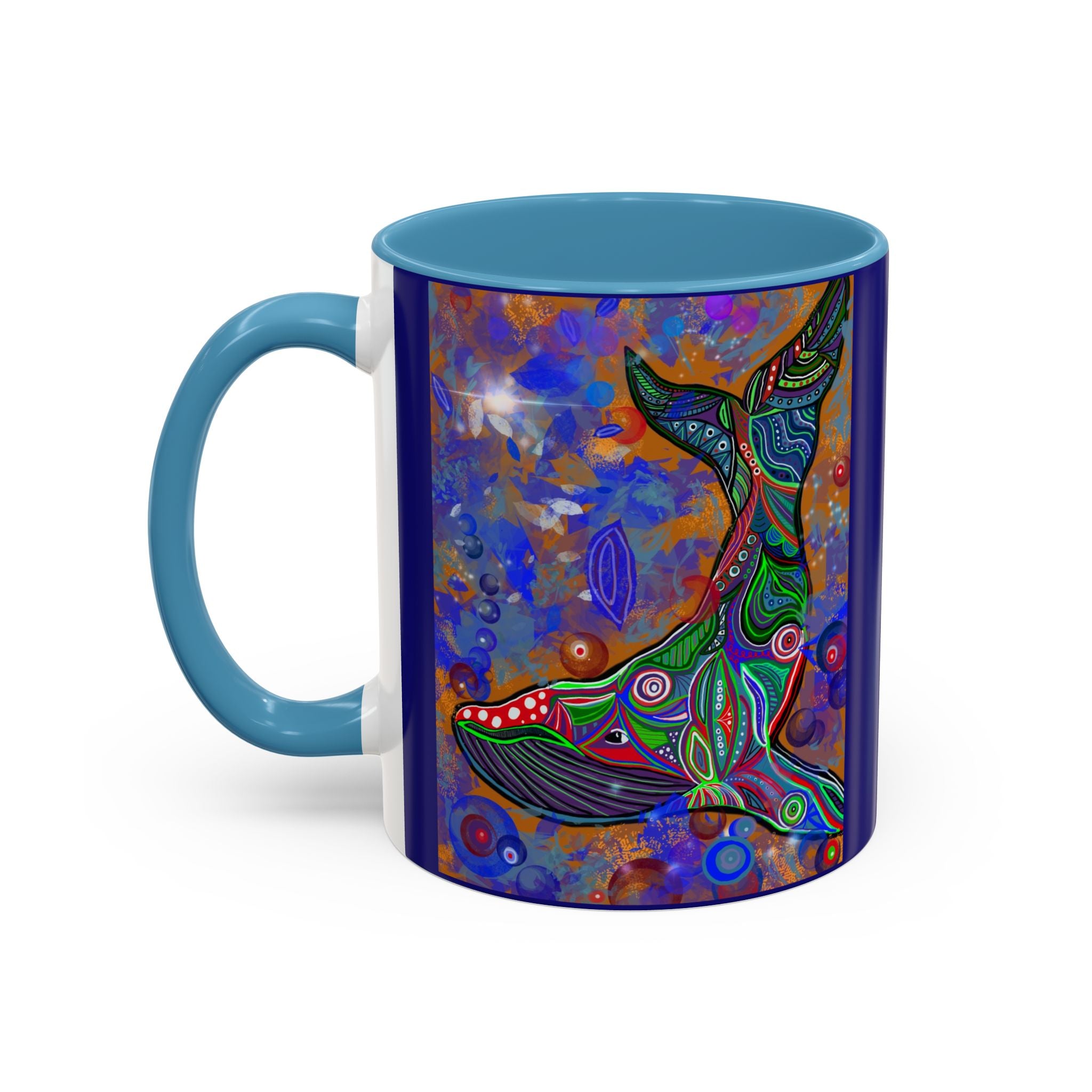 Colorful Whale Accent Coffee Mug