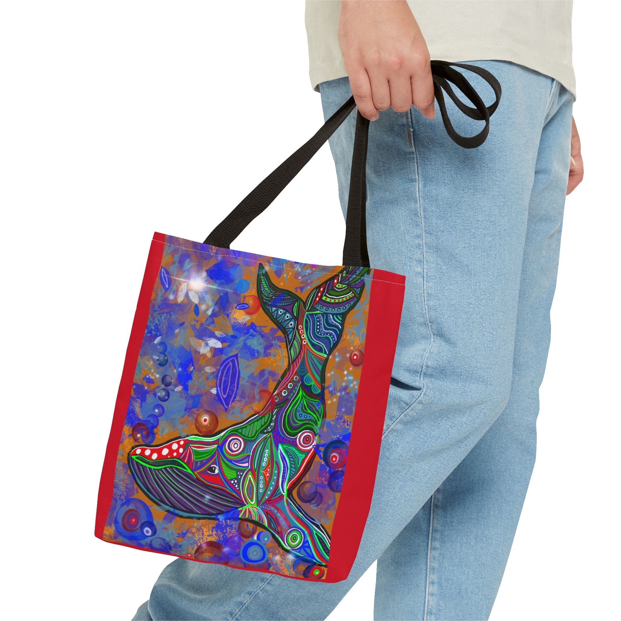 Colorful Whale Art Tote Bag - Eco-Friendly & Stylish Beach Accessory