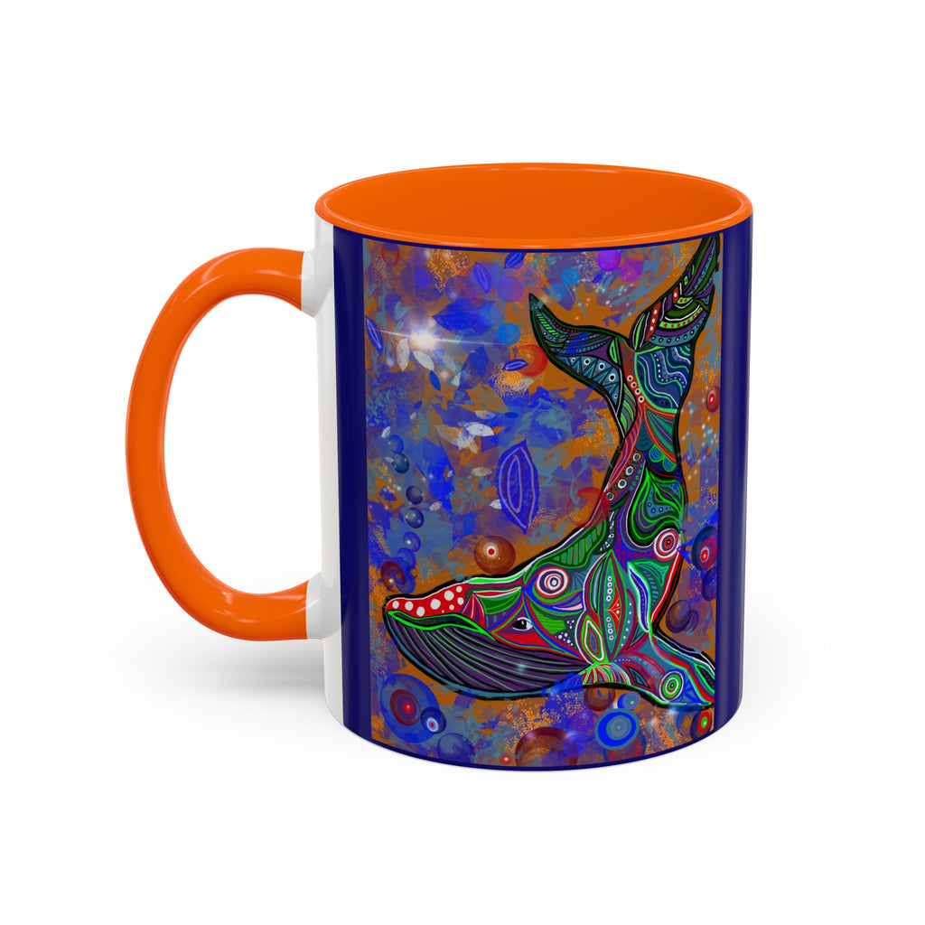 Colorful Whale Accent Coffee Mug