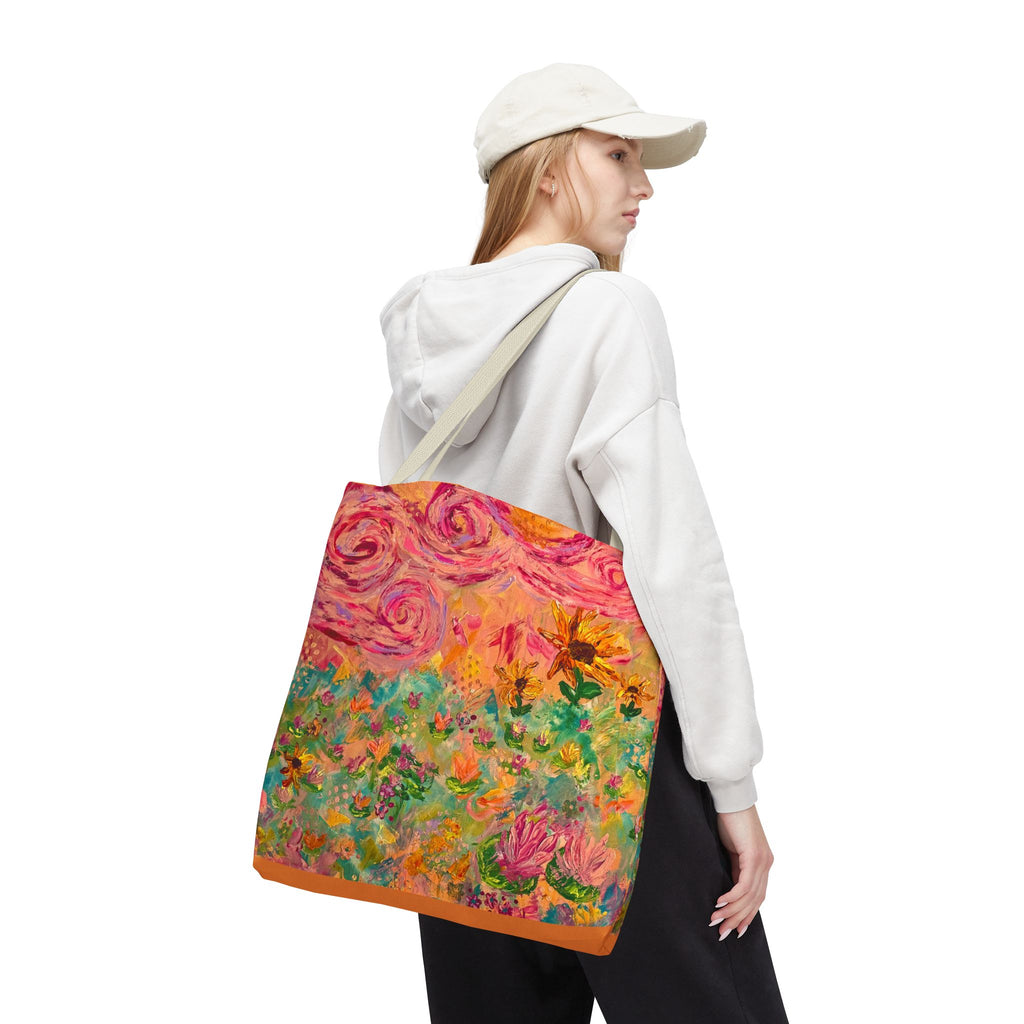 Floral Art Tote Bag — Colorful Impressionist Garden Print
