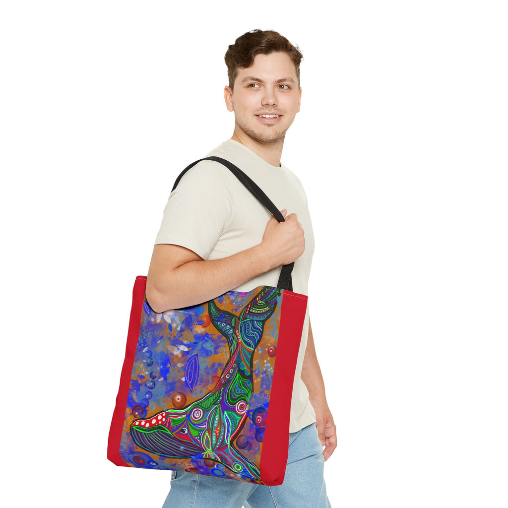 Colorful Whale Art Tote Bag - Eco-Friendly & Stylish Beach Accessory